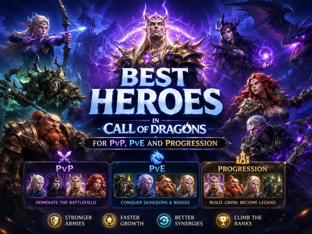 Best Heroes in Call of Dragons for PvP, PvE and Progression