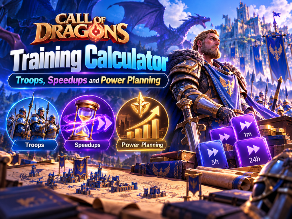 Call of Dragons Training Calculator: Troops, Speedups and Power Planning